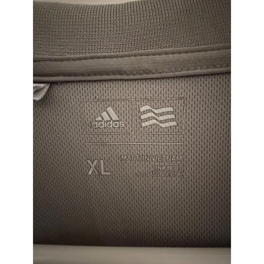 Adidas Golf Mens XL Grey‎ Short Sleeve Performance Polo Shirt RN88387